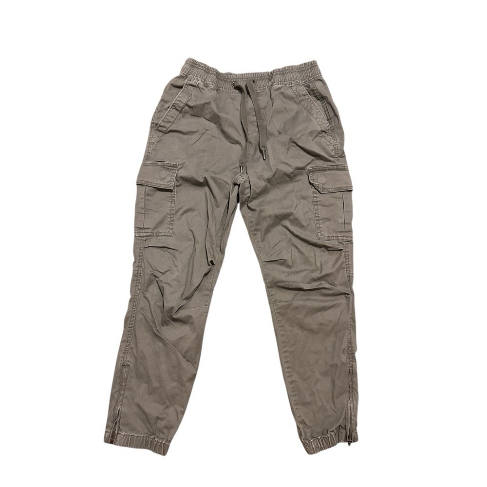 Ralph Lauren Olive Cargo Joggers Cotton Utility Chic Zipper Detail, sz XS